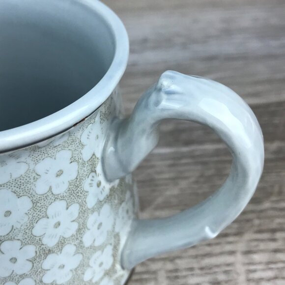 Vintage Villeroy & Boch Sugar Bowl and Creamer Set, Dalarna Blue & Brown Floral - Picture 6 of 13